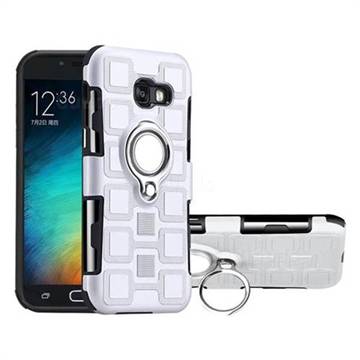Ice Cube Shockproof PC + Silicon Invisible Ring Holder Phone Case for Samsung Galaxy A5 2017 A520 - Silver