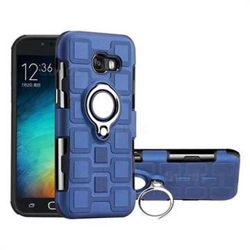Ice Cube Shockproof PC + Silicon Invisible Ring Holder Phone Case for Samsung Galaxy A5 2017 A520 - Royal Blue