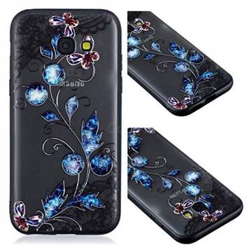 Butterfly Lace Diamond Flower Soft TPU Back Cover for Samsung Galaxy A5 2017 A520
