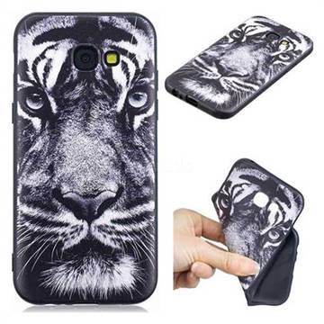 White Tiger 3D Embossed Relief Black TPU Cell Phone Back Cover for Samsung Galaxy A5 2017 A520