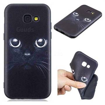 Bearded Feline 3D Embossed Relief Black TPU Cell Phone Back Cover for Samsung Galaxy A5 2017 A520