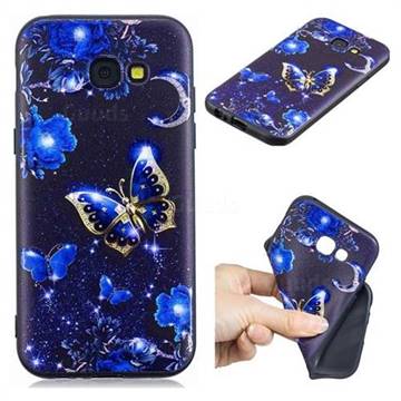 Phnom Penh Butterfly 3D Embossed Relief Black TPU Cell Phone Back Cover for Samsung Galaxy A5 2017 A520