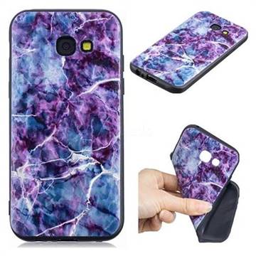 Marble 3D Embossed Relief Black TPU Cell Phone Back Cover for Samsung Galaxy A5 2017 A520