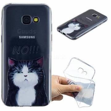 Cat Say No Clear Varnish Soft Phone Back Cover for Samsung Galaxy A5 2017 A520