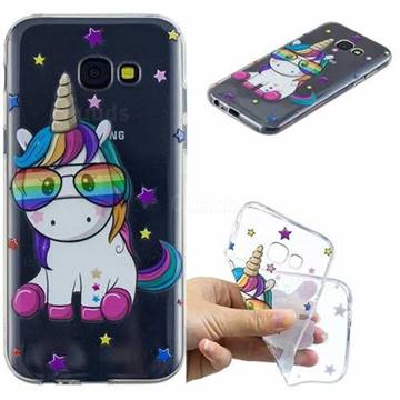 Glasses Unicorn Clear Varnish Soft Phone Back Cover for Samsung Galaxy A5 2017 A520