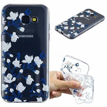 Magnolia Flower Clear Varnish Soft Phone Back Cover for Samsung Galaxy A5 2017 A520