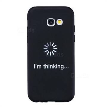 Thinking Stick Figure Matte Black TPU Phone Cover for Samsung Galaxy A5 2017 A520