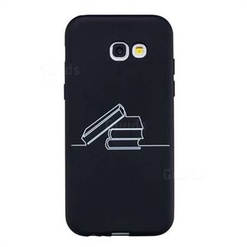 Book Stick Figure Matte Black TPU Phone Cover for Samsung Galaxy A5 2017 A520