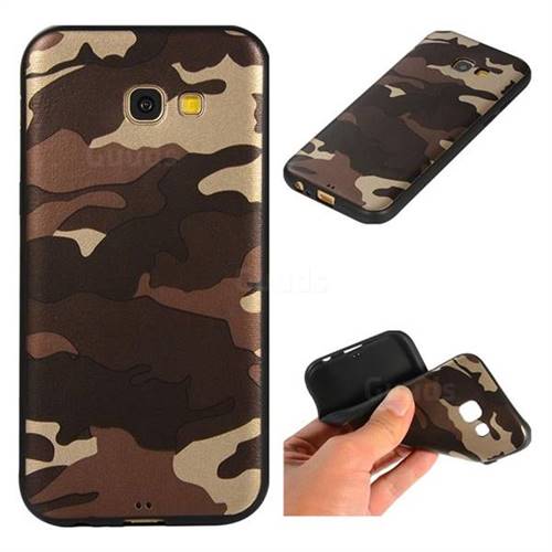 Camouflage Soft TPU Back Cover for Samsung Galaxy A5 2017 A520 - Gold Coffee