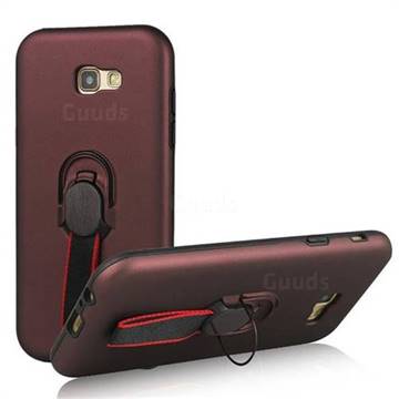 Raytheon Multi-function Ribbon Stand Back Cover for Samsung Galaxy A5 2017 A520 - Wine Red