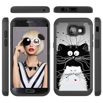 Black and White Cat Shock Absorbing Hybrid Defender Rugged Phone Case Cover for Samsung Galaxy A5 2017 A520