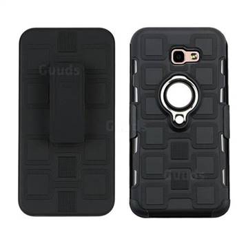 3 in 1 PC + Silicone Leather Phone Case for Samsung Galaxy A5 2017 A520 - Black