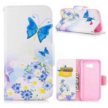 Butterflies Flowers Leather Wallet Case for Samsung Galaxy A5 2017 A520