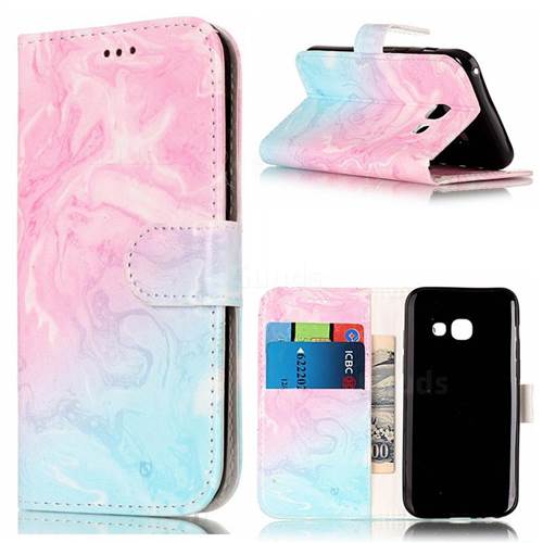 Pink Green Marble PU Leather Wallet Case for Samsung Galaxy A5 2017 A520