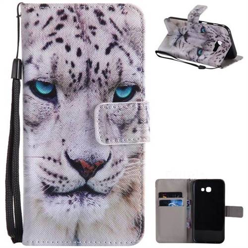 White Leopard PU Leather Wallet Case for Samsung Galaxy A5 2017 A520