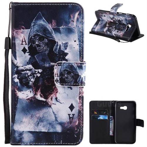 Skull Magician PU Leather Wallet Case for Samsung Galaxy A5 2017 A520