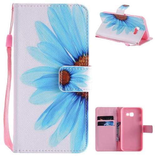 Blue Sunflower PU Leather Wallet Case for Samsung Galaxy A5 2017 A520