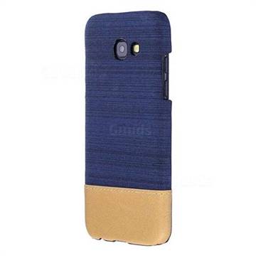 Canvas Cloth Coated Plastic Back Cover for Samsung Galaxy A5 2017 A520 - Dark Blue