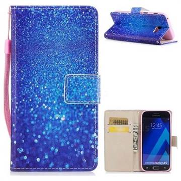 Blue Powder PU Leather Wallet Case for Samsung Galaxy A5 2017 A520
