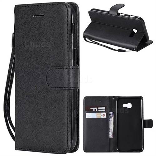 Retro Greek Classic Smooth PU Leather Wallet Phone Case for Samsung Galaxy A5 2017 A520 - Black