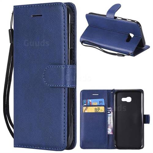 Retro Greek Classic Smooth PU Leather Wallet Phone Case for Samsung Galaxy A5 2017 A520 - Blue
