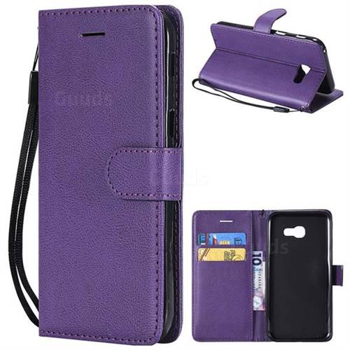 Retro Greek Classic Smooth PU Leather Wallet Phone Case for Samsung Galaxy A5 2017 A520 - Purple