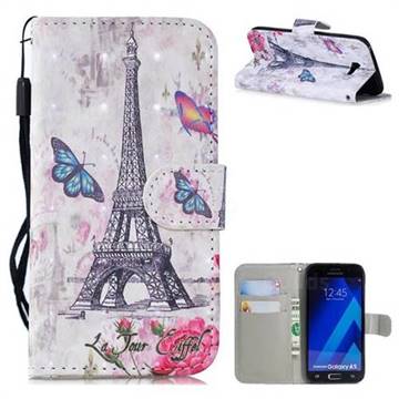 Paris Tower 3D Painted Leather Wallet Phone Case for Samsung Galaxy A5 2017 A520