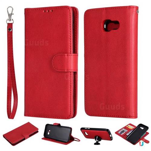 Retro Greek Detachable Magnetic PU Leather Wallet Phone Case for Samsung Galaxy A5 2017 A520 - Red