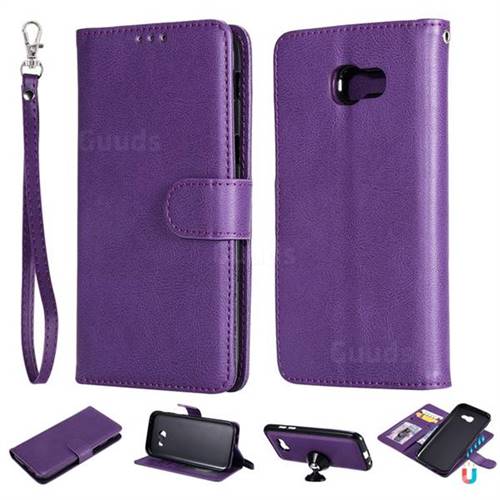 Retro Greek Detachable Magnetic PU Leather Wallet Phone Case for Samsung Galaxy A5 2017 A520 - Purple