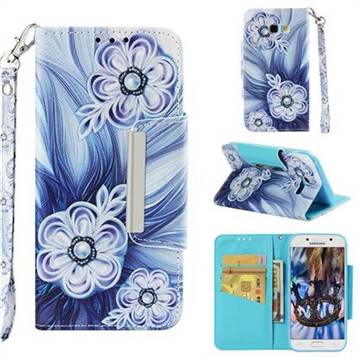 Button Flower Big Metal Buckle PU Leather Wallet Phone Case for Samsung Galaxy A5 2017 A520