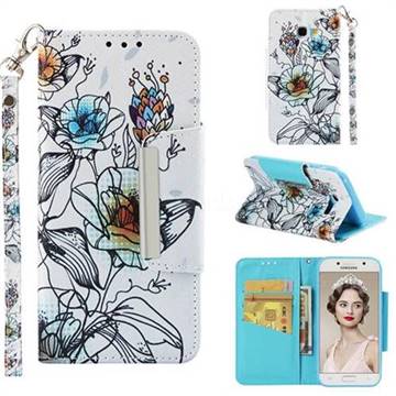 Fotus Flower Big Metal Buckle PU Leather Wallet Phone Case for Samsung Galaxy A5 2017 A520