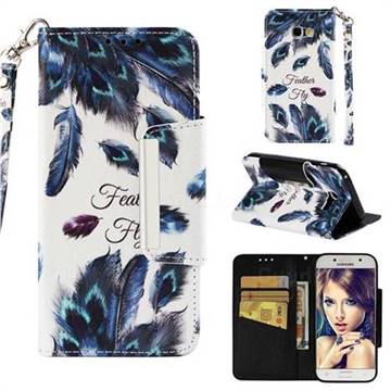 Peacock Feather Big Metal Buckle PU Leather Wallet Phone Case for Samsung Galaxy A5 2017 A520