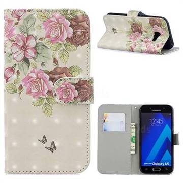Beauty Rose 3D Painted Leather Phone Wallet Case for Samsung Galaxy A5 2017 A520
