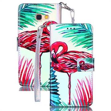 Flamingo Blue Ray Light PU Leather Wallet Case for Samsung Galaxy A5 2017 A520
