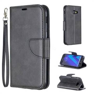 Classic Sheepskin PU Leather Phone Wallet Case for Samsung Galaxy A5 2017 A520 - Black