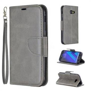 Classic Sheepskin PU Leather Phone Wallet Case for Samsung Galaxy A5 2017 A520 - Gray