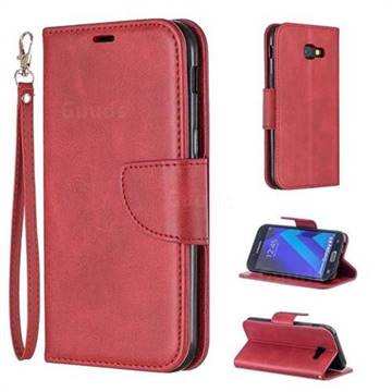 Classic Sheepskin PU Leather Phone Wallet Case for Samsung Galaxy A5 2017 A520 - Red