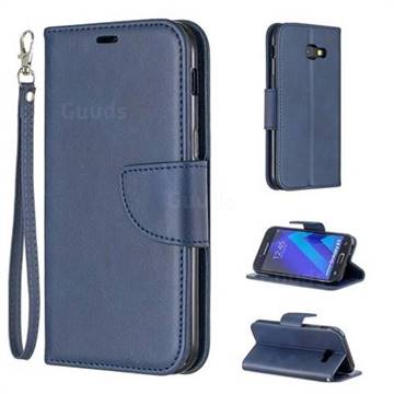 Classic Sheepskin PU Leather Phone Wallet Case for Samsung Galaxy A5 2017 A520 - Blue