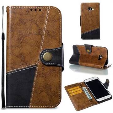 Retro Magnetic Stitching Wallet Flip Cover for Samsung Galaxy A5 2017 A520 - Brown