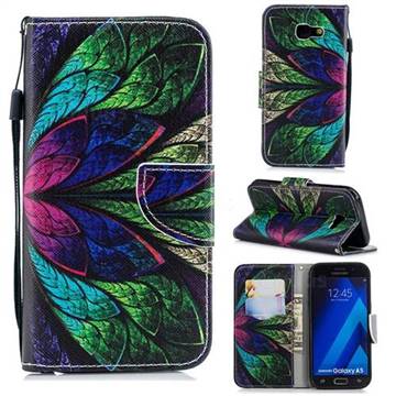 Colorful Leaves Leather Wallet Case for Samsung Galaxy A5 2017 A520