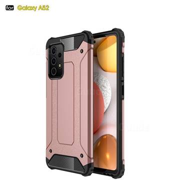 King Kong Armor Premium Shockproof Dual Layer Rugged Hard Cover for Samsung Galaxy A52 5G - Rose Gold