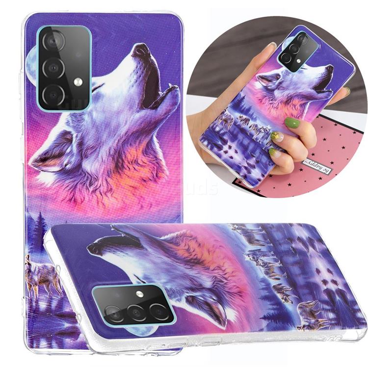 Wolf Howling Noctilucent Soft TPU Back Cover for Samsung Galaxy A52 5G
