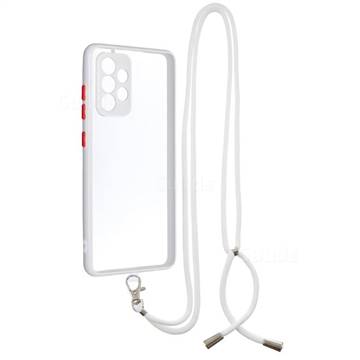 Necklace Cross-body Lanyard Strap Cord Phone Case Cover for Samsung Galaxy A52 (4G, 5G) - White