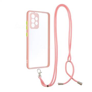 Necklace Cross-body Lanyard Strap Cord Phone Case Cover for Samsung Galaxy A52 (4G, 5G) - Pink