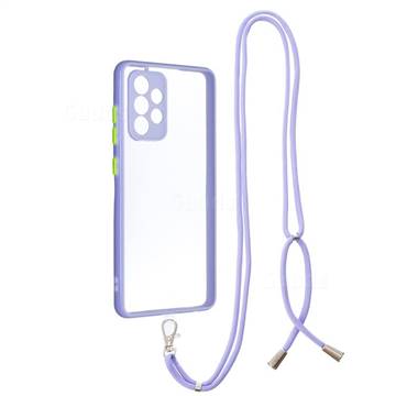Necklace Cross-body Lanyard Strap Cord Phone Case Cover for Samsung Galaxy A52 (4G, 5G) - Purple