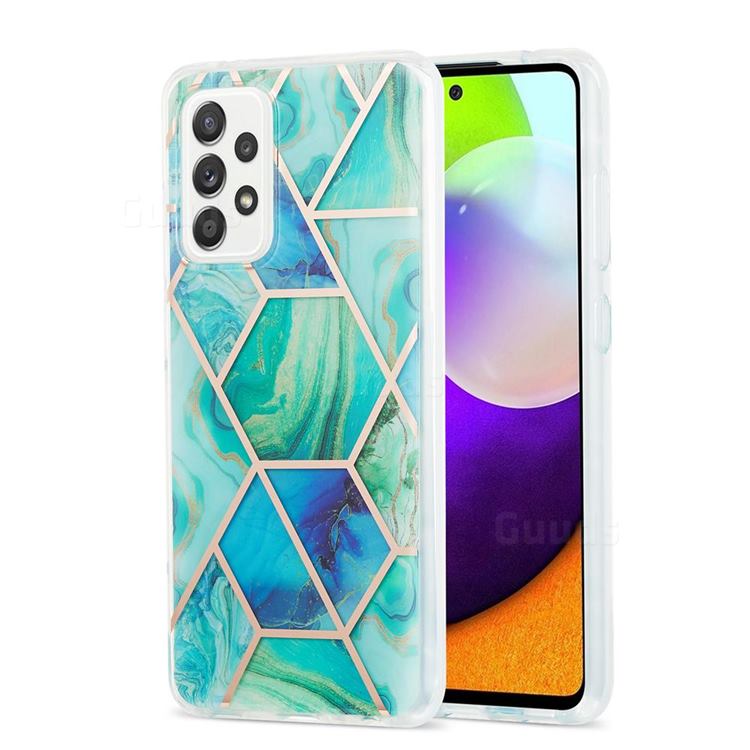 Green Glacier Marble Pattern Galvanized Electroplating Protective Case Cover for Samsung Galaxy A52 (4G, 5G)