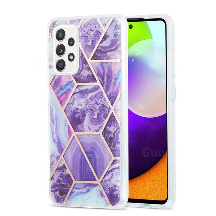 Purple Gagic Marble Pattern Galvanized Electroplating Protective Case Cover for Samsung Galaxy A52 (4G, 5G)