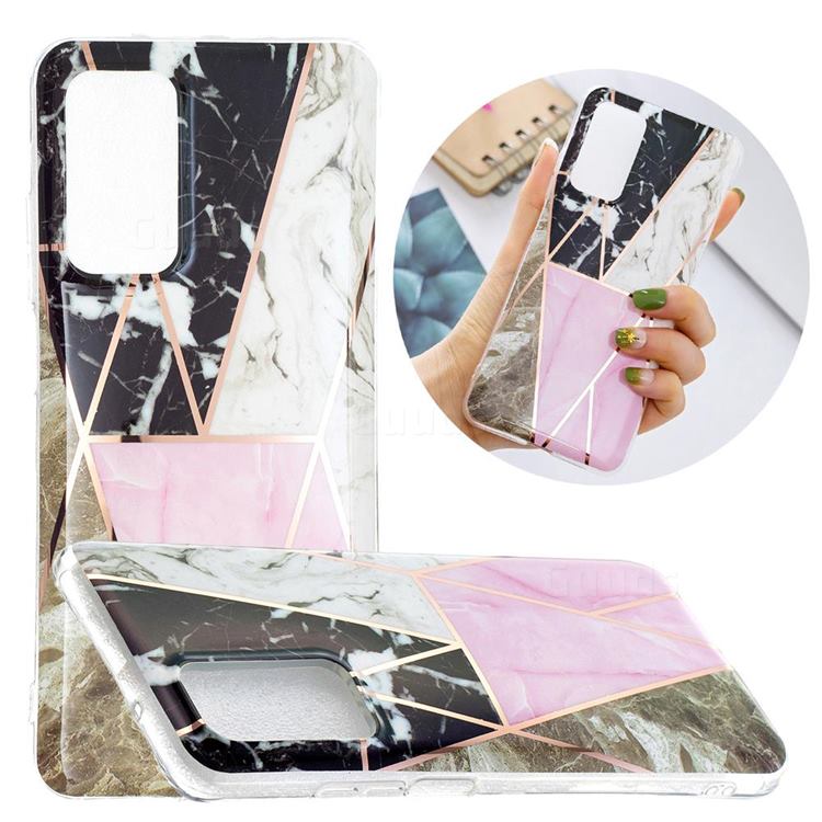 Pink and Black Painted Marble Electroplating Protective Case for Samsung Galaxy A52 (4G, 5G)