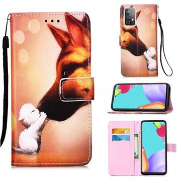 Hound Kiss Matte Leather Wallet Phone Case for Samsung Galaxy A52 5G