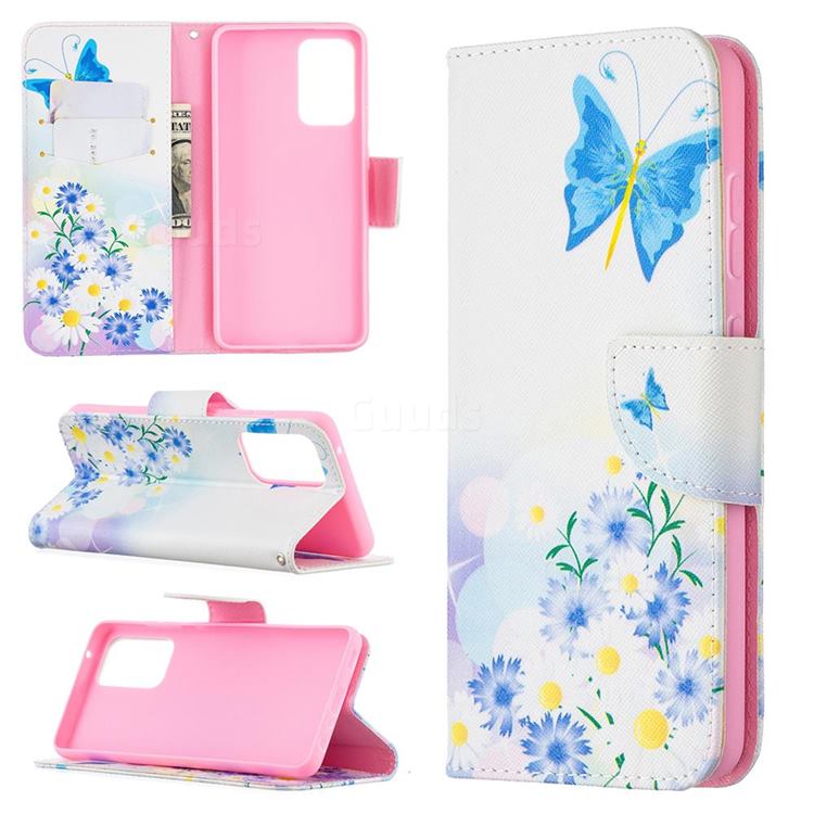 Butterflies Flowers Leather Wallet Case for Samsung Galaxy A52 (4G, 5G)